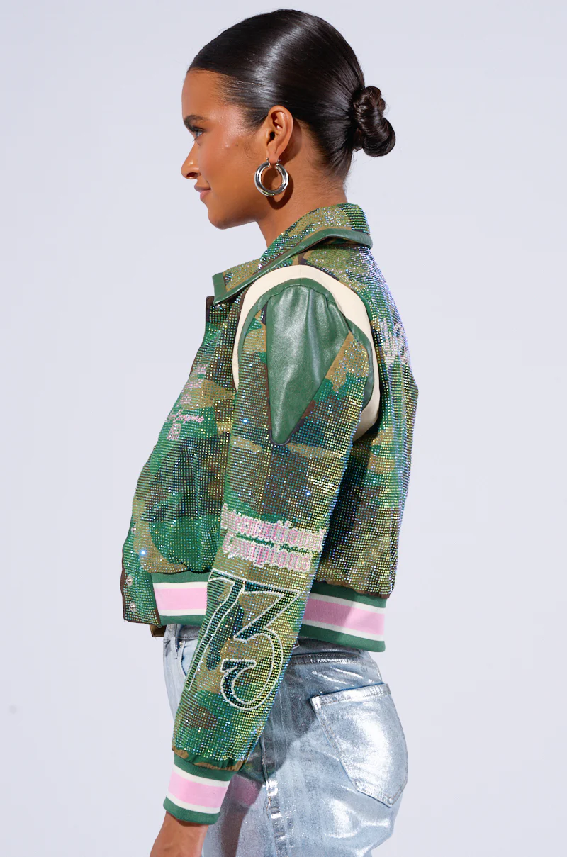 RUN FOR YOUR MONEY EMBELLISHED BOMBER - Image 5