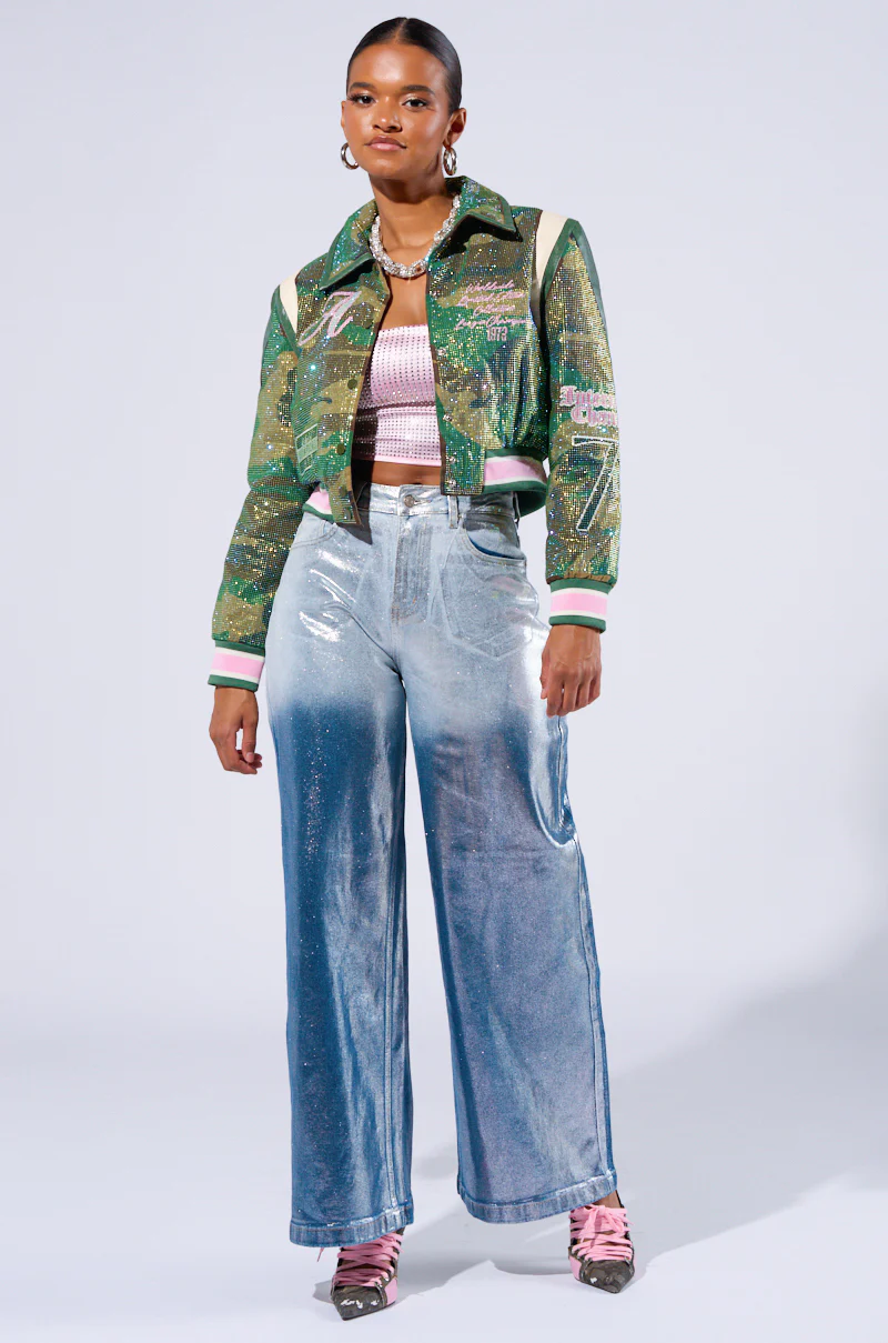 RUN FOR YOUR MONEY EMBELLISHED BOMBER - Image 7