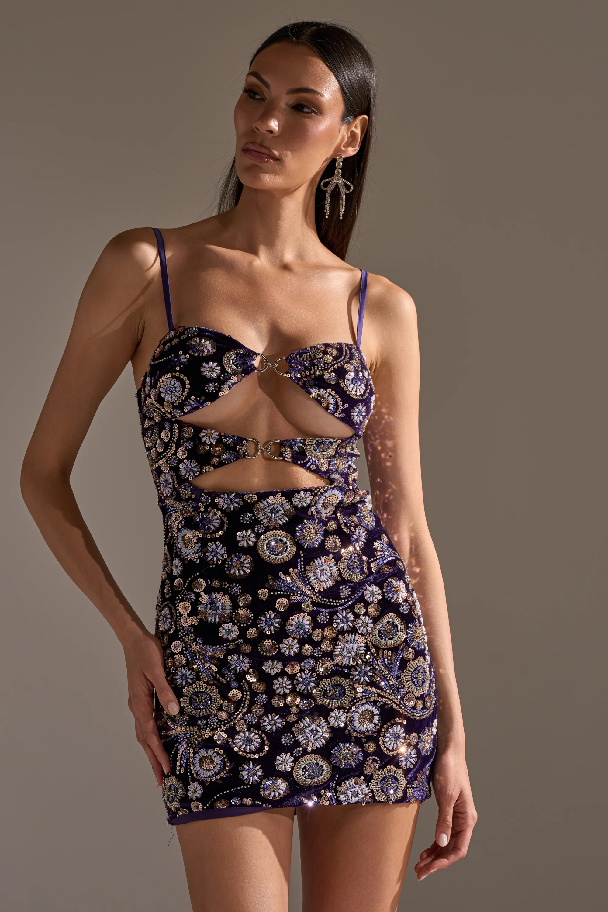 RUNAWAY BEADED MINI DRESS