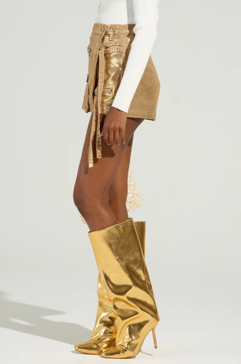 RUNAWAY METALLIC DENIM SHORTS - Image 3