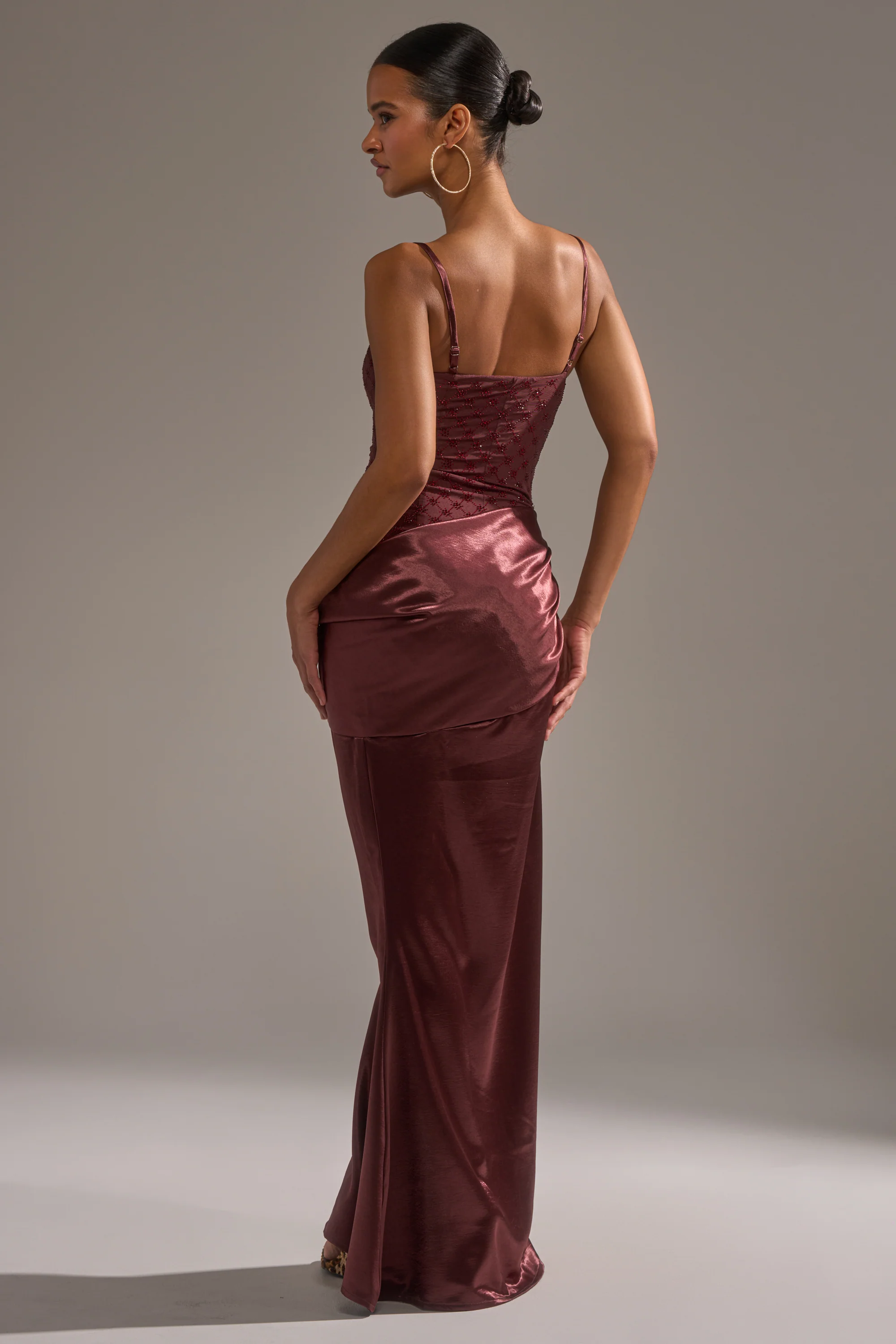 RUNAWAY SATIN MESH MAXI DRESS - Image 6
