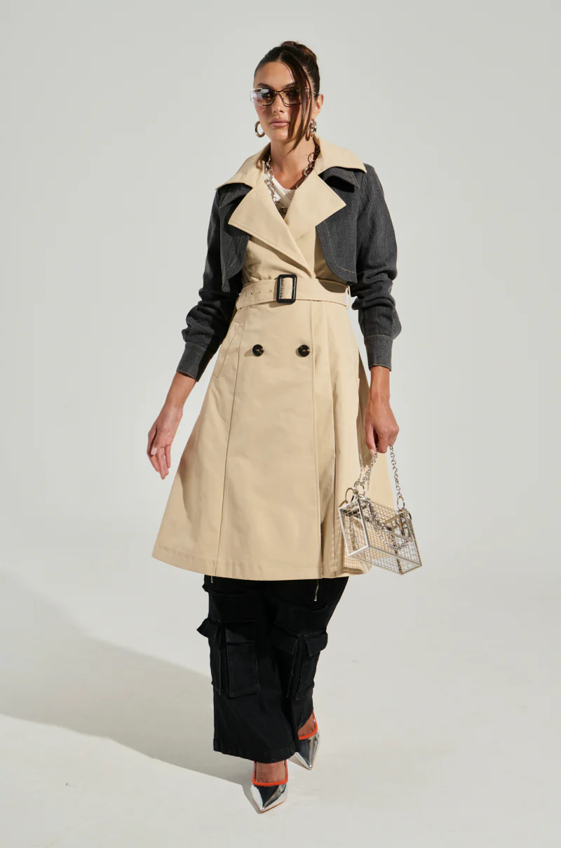 RUSH STREET DENIM OVERLAY TRENCH - Image 2