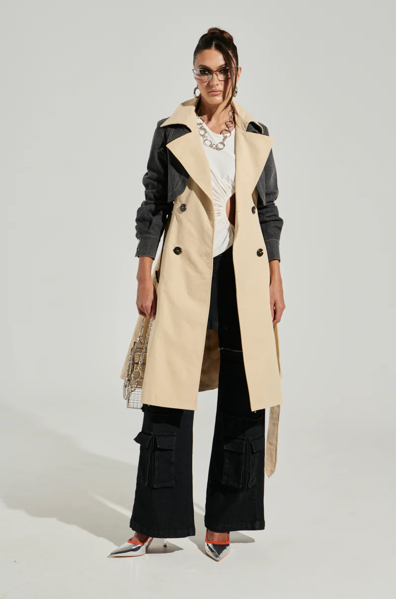 RUSH STREET DENIM OVERLAY TRENCH - Image 3