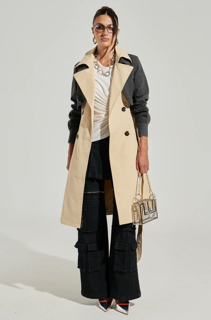 RUSH STREET DENIM OVERLAY TRENCH - Image 4