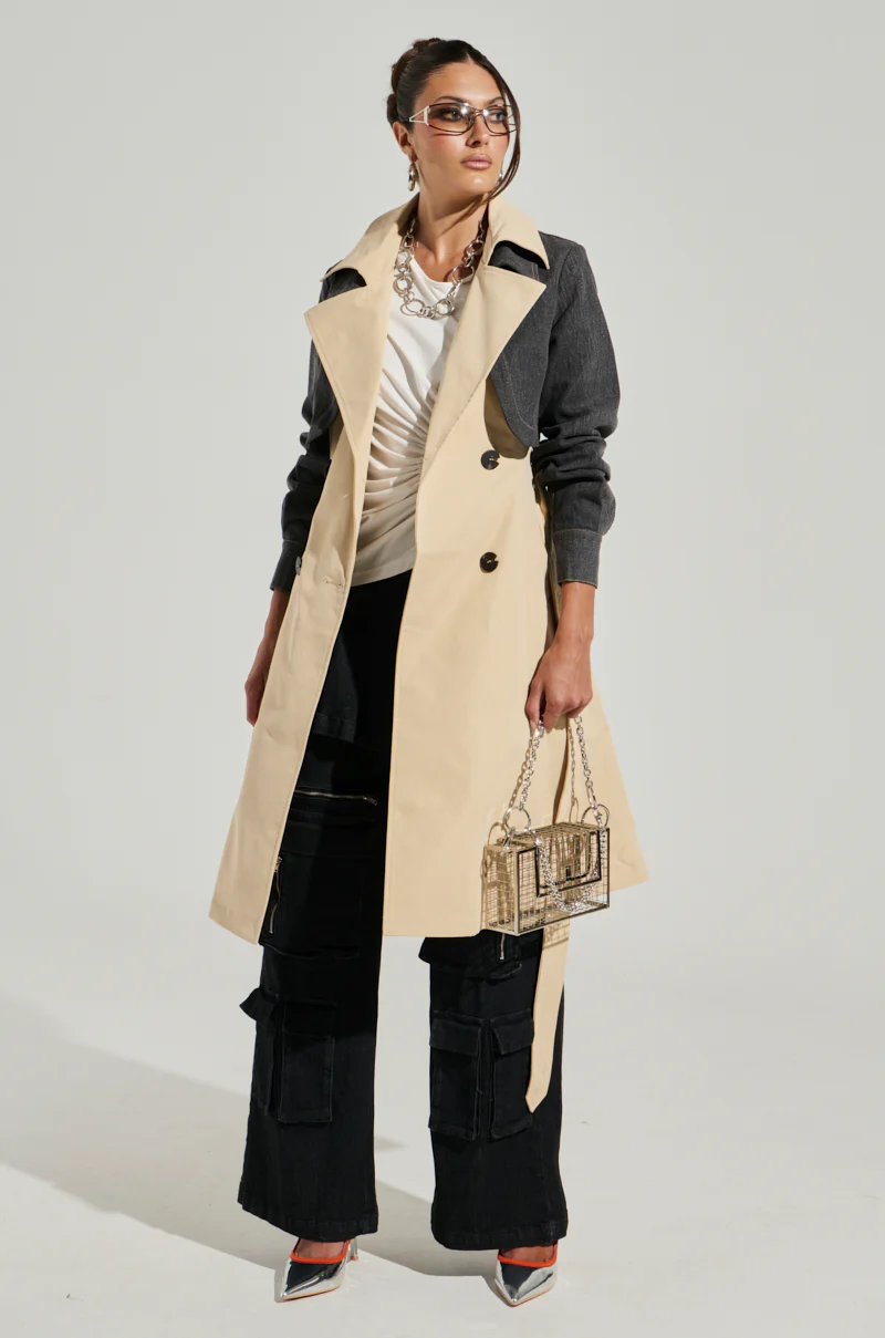 RUSH STREET DENIM OVERLAY TRENCH - Image 5