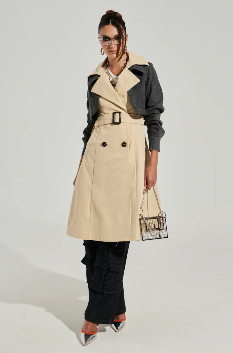 RUSH STREET DENIM OVERLAY TRENCH - Image 6