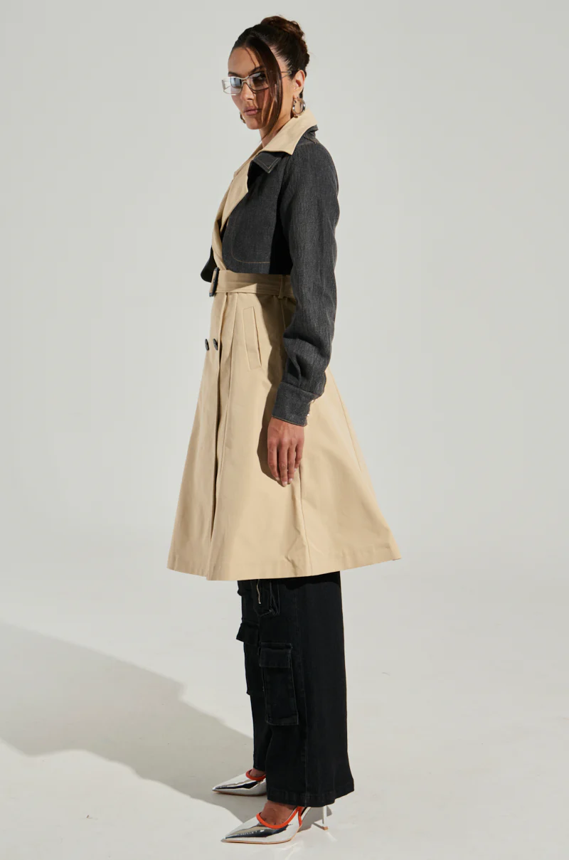 RUSH STREET DENIM OVERLAY TRENCH - Image 7