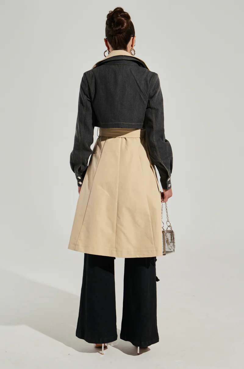 RUSH STREET DENIM OVERLAY TRENCH - Image 8