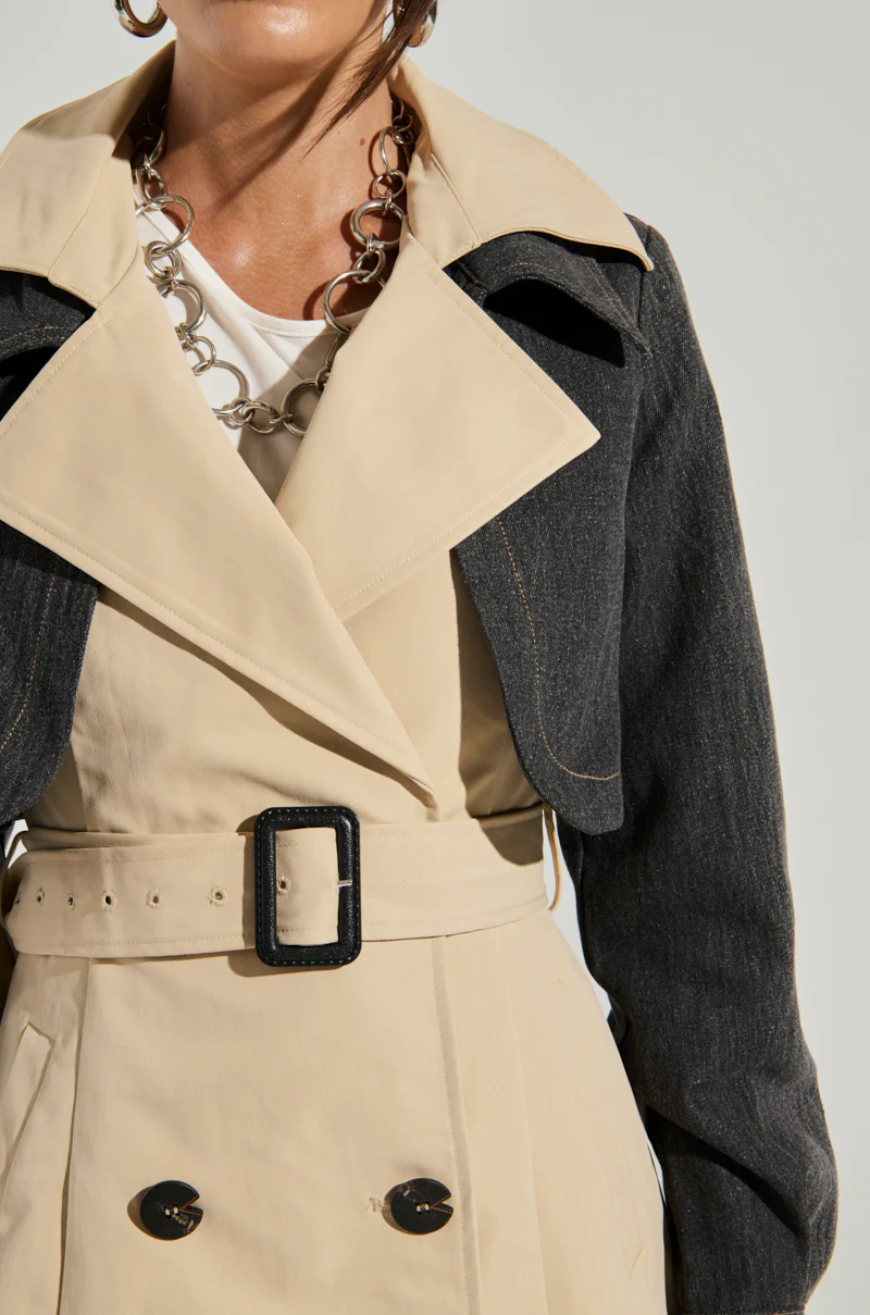 RUSH STREET DENIM OVERLAY TRENCH - Image 9