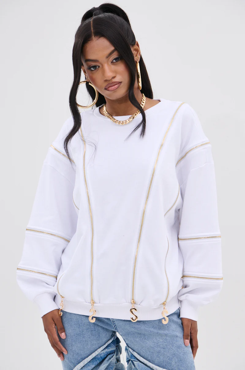 SABRINA ALL OVER ZIPPER SWEATSHIRT - Image 2