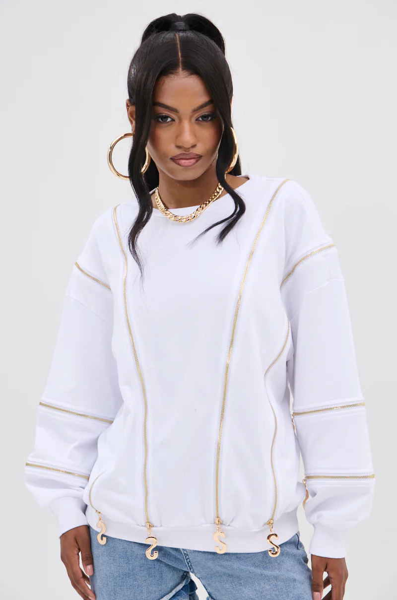 SABRINA ALL OVER ZIPPER SWEATSHIRT - Image 3