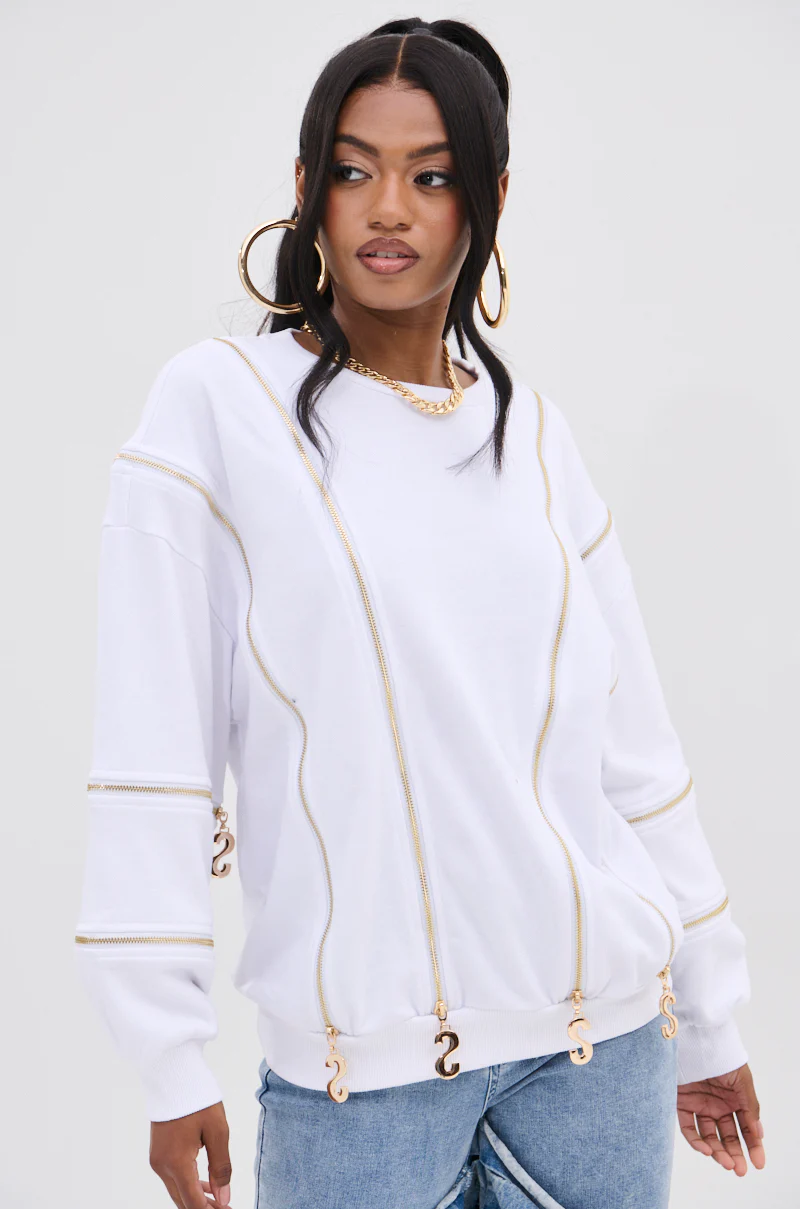 SABRINA ALL OVER ZIPPER SWEATSHIRT - Image 4