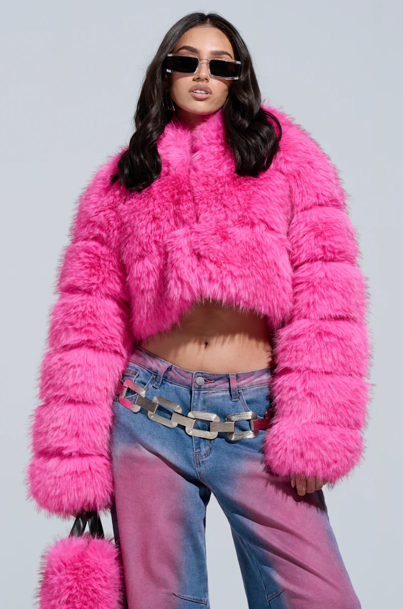 SABRINA HOODED FAUX FUR JACKET - Image 2