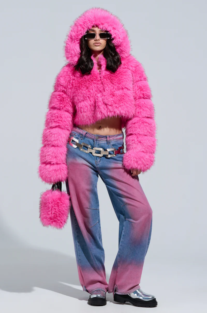 SABRINA HOODED FAUX FUR JACKET - Image 7