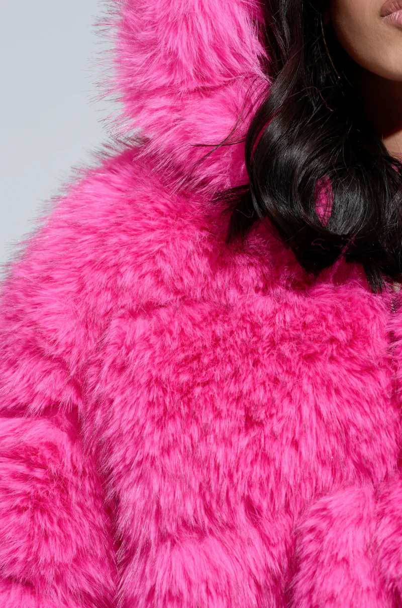 SABRINA HOODED FAUX FUR JACKET - Image 8