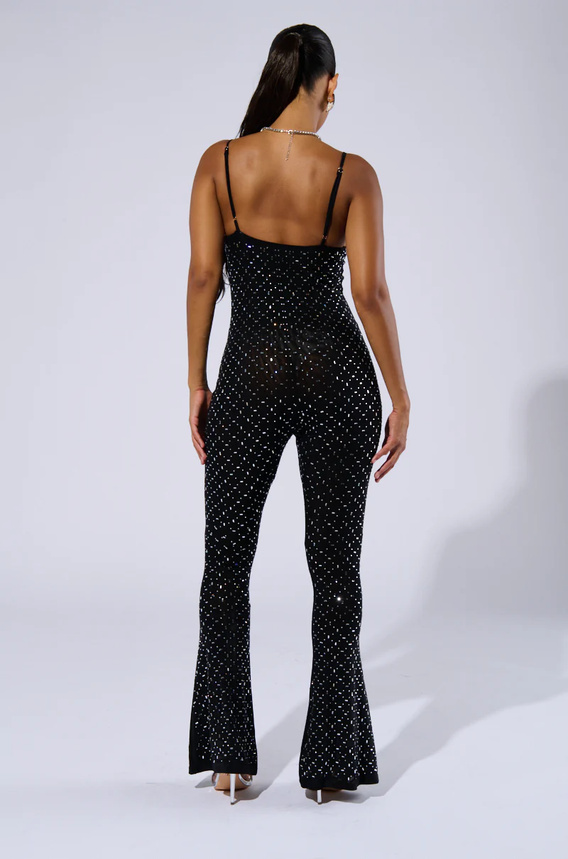SABRINA RHINESTONE MESH JUMPSUIT - Image 4