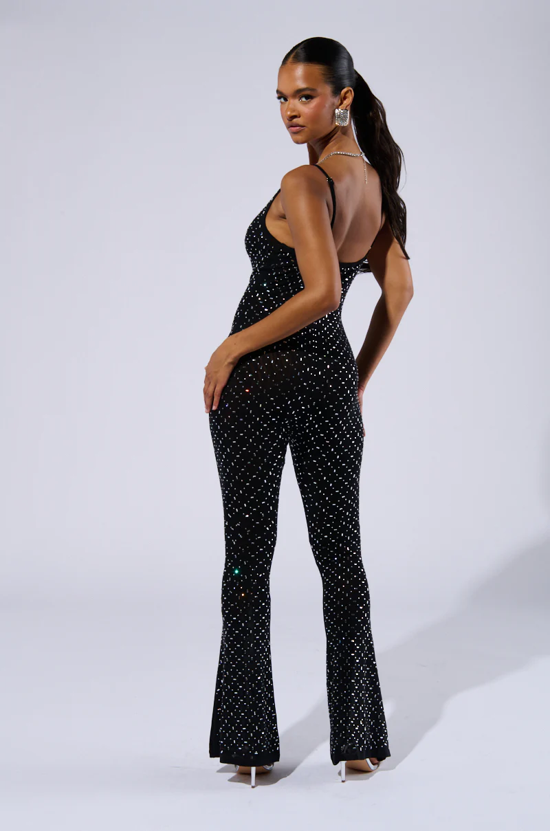 SABRINA RHINESTONE MESH JUMPSUIT - Image 5