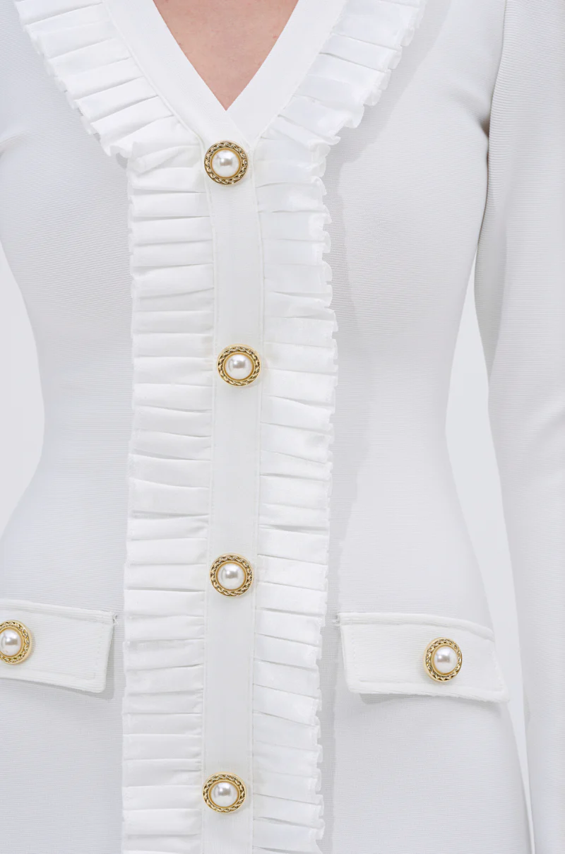 SAKURA BANDAGE RUFFLE MIDI DRESS IN WHITE - Image 5