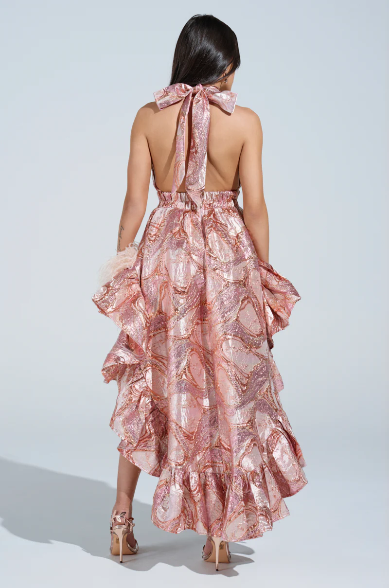 SAMANTHA BROCADE HI LOW DRESS - Image 6
