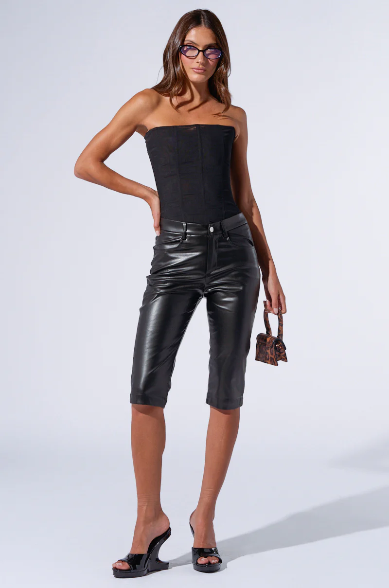 SAMANTHA FAUX LEATHER CAPRI PANTS - Image 5