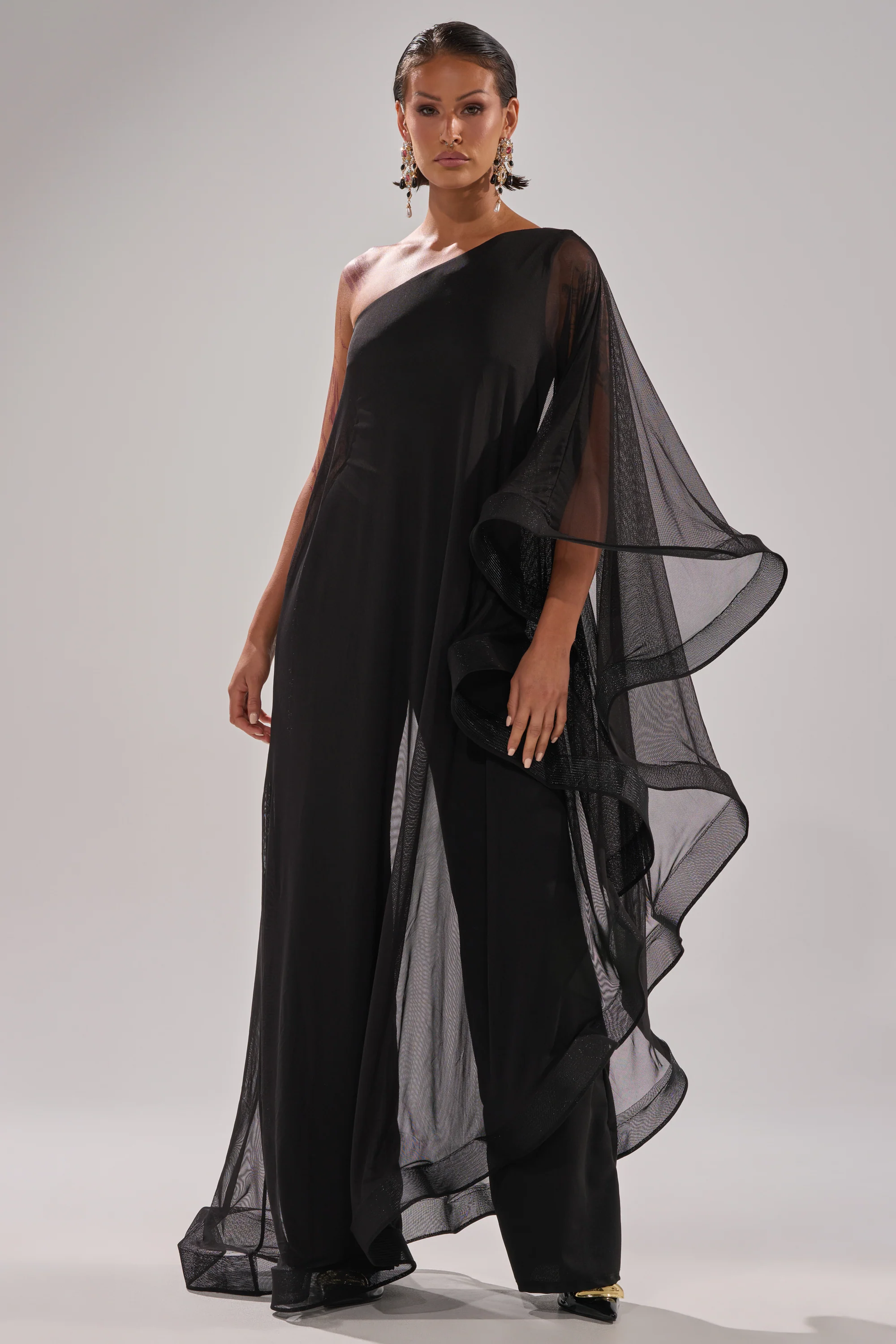 SANDO MESH JUMPSUIT IN BLACK - Image 2