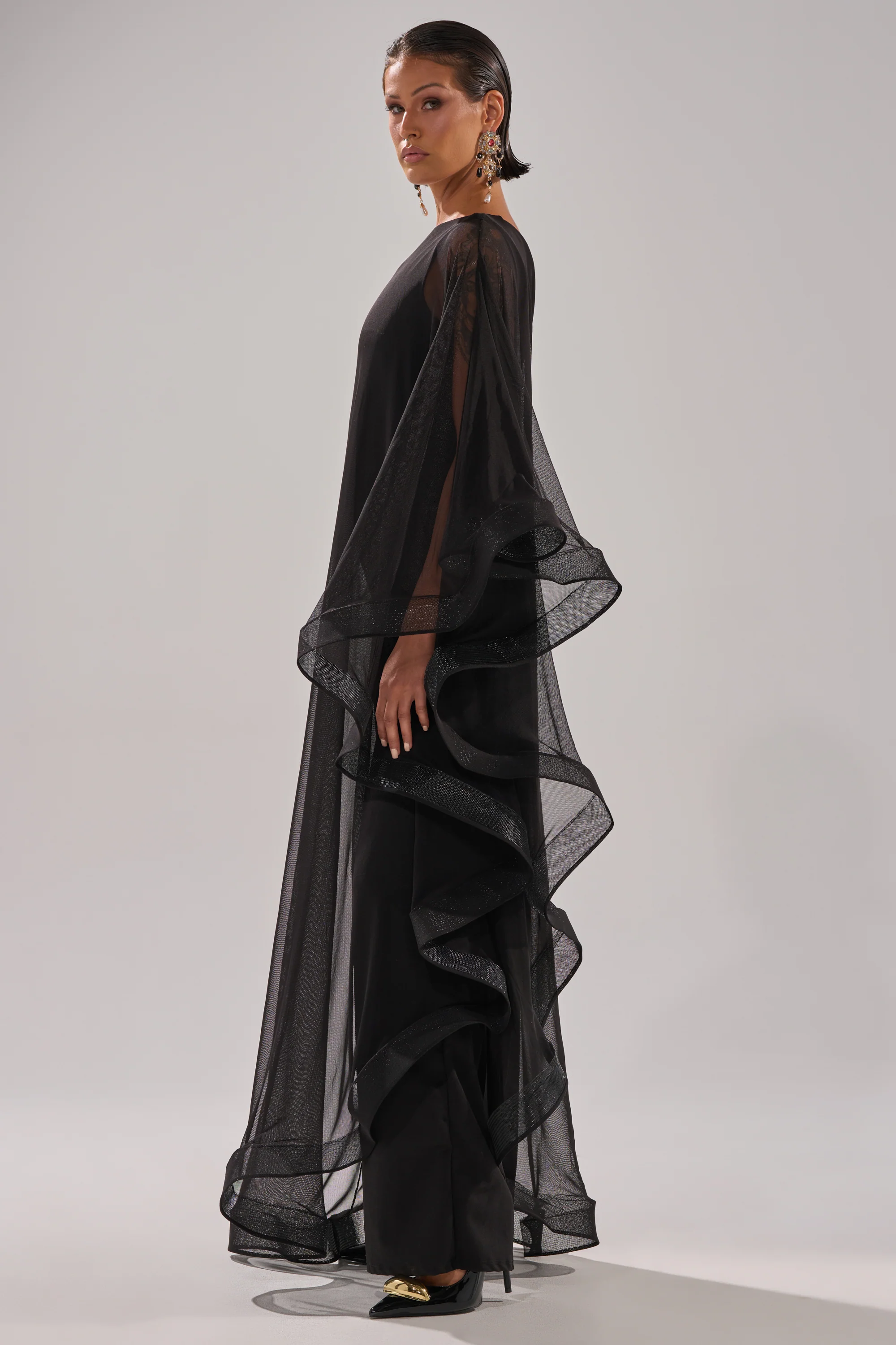 SANDO MESH JUMPSUIT IN BLACK - Image 7