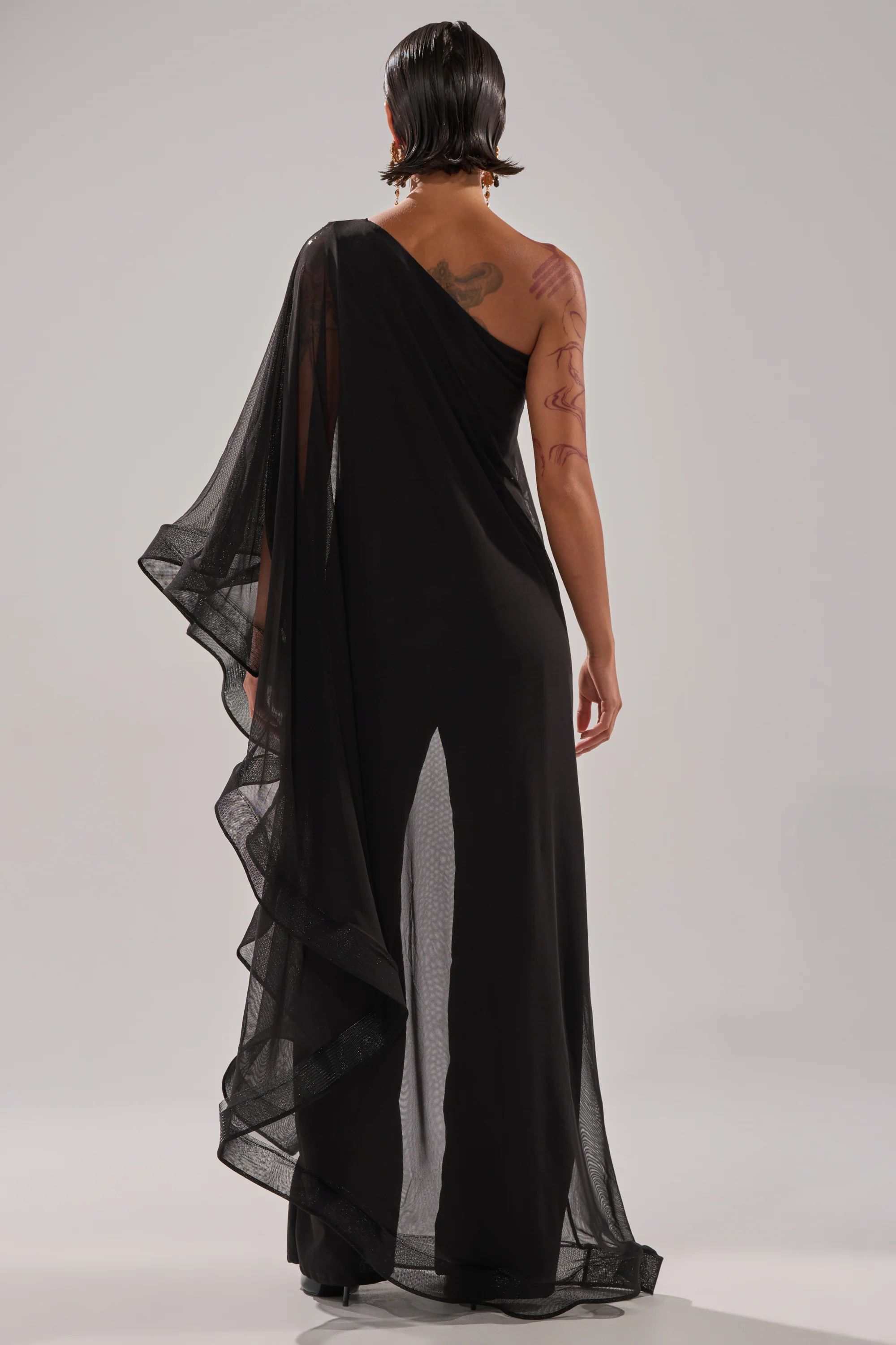 SANDO MESH JUMPSUIT IN BLACK - Image 8