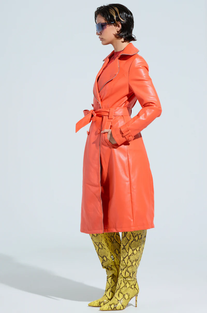 SANDO ZIPPER TRIM TRENCH IN ORANGE - Image 3