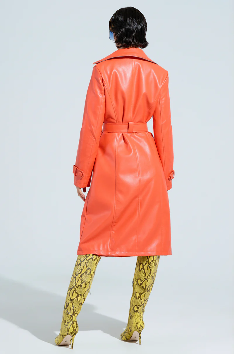SANDO ZIPPER TRIM TRENCH IN ORANGE - Image 4