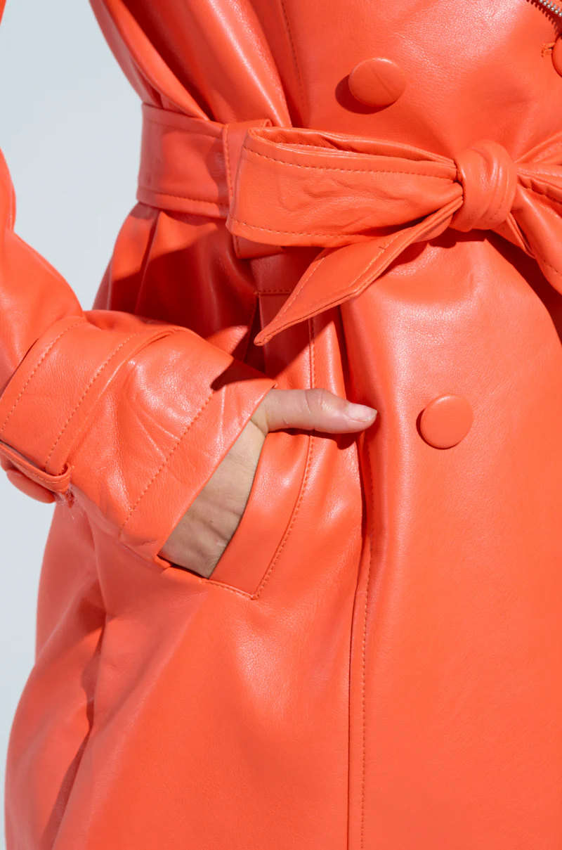 SANDO ZIPPER TRIM TRENCH IN ORANGE - Image 6