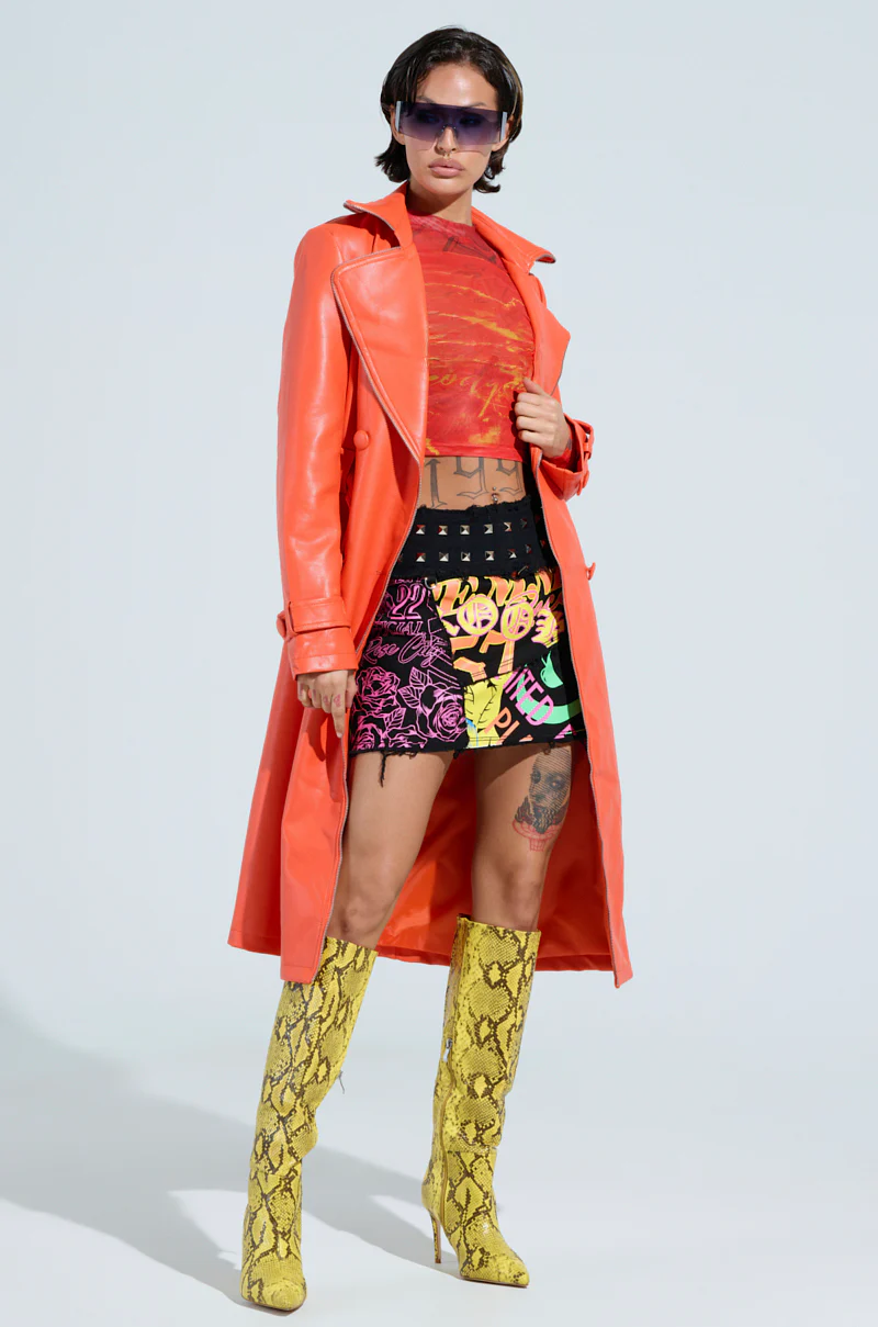 SANDO ZIPPER TRIM TRENCH IN ORANGE - Image 7