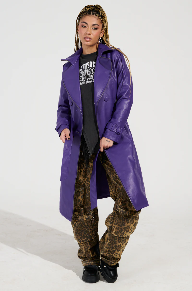 SANDO ZIPPER TRIM TRENCH IN PURPLE - Image 4
