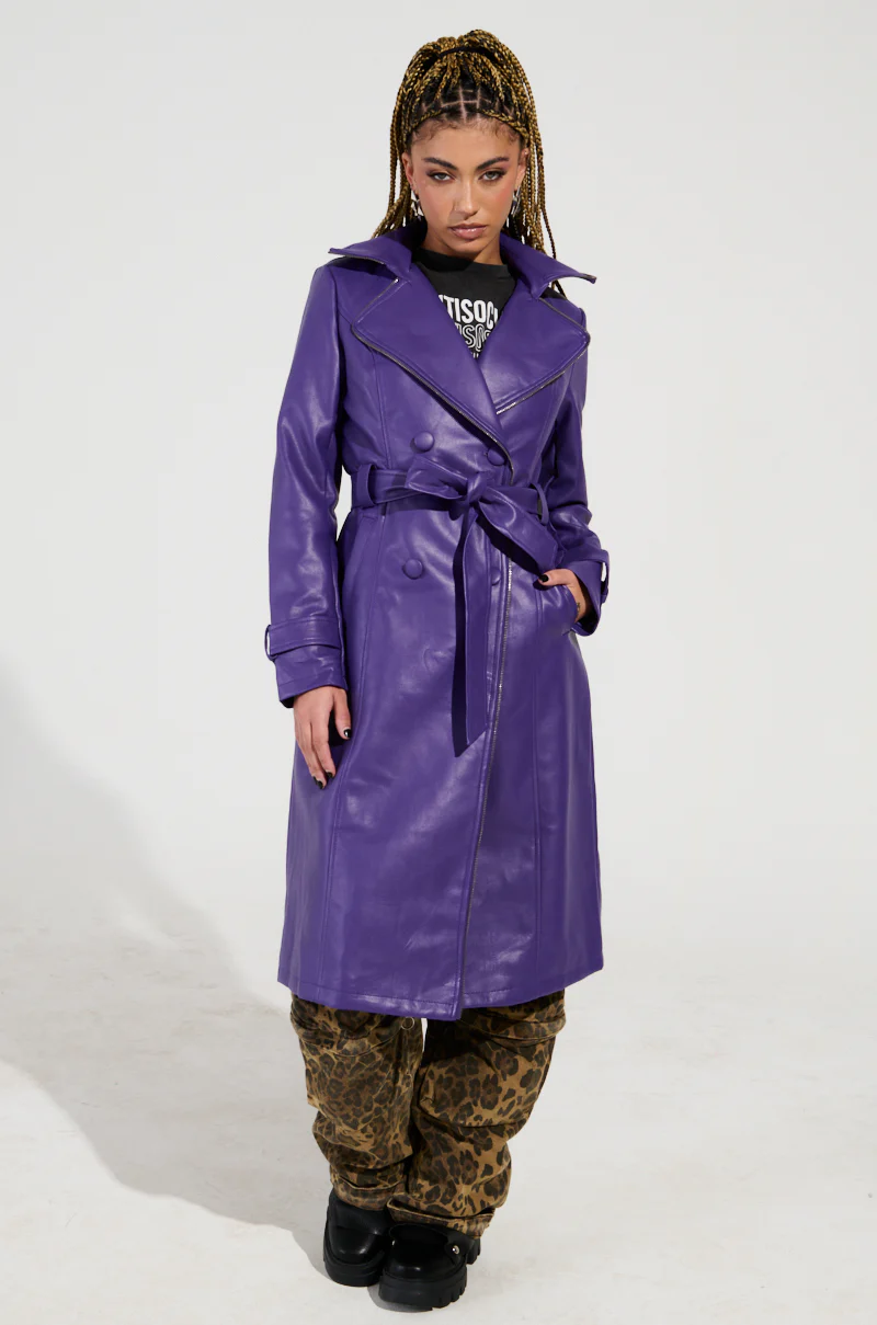 SANDO ZIPPER TRIM TRENCH IN PURPLE - Image 5