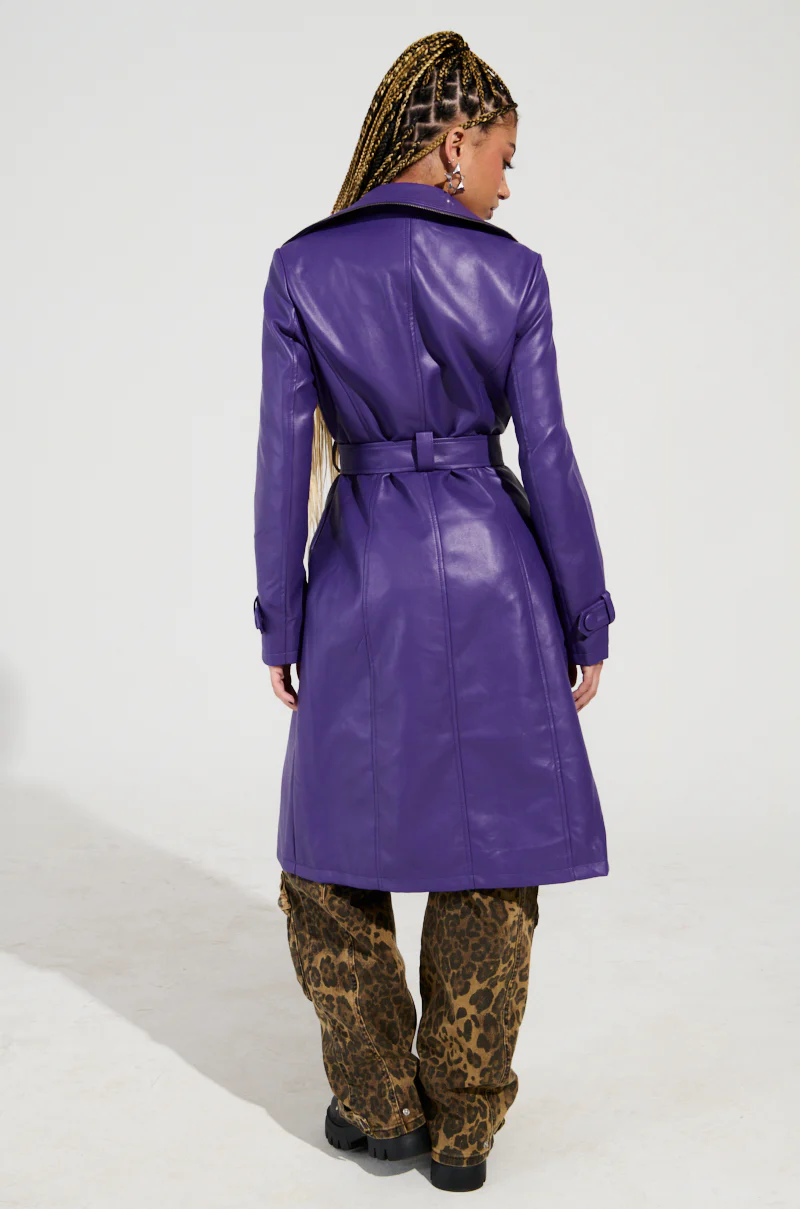 SANDO ZIPPER TRIM TRENCH IN PURPLE - Image 7