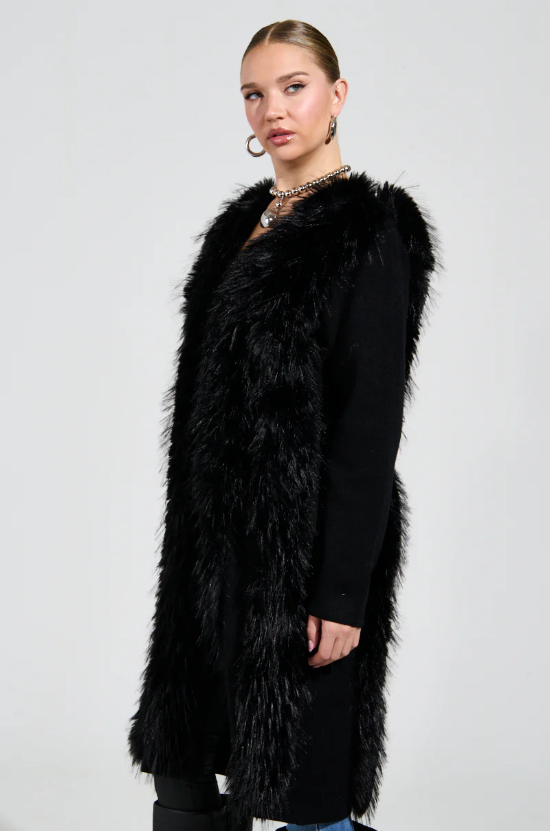 SASHA FIERCE LONG FUR TRIM CARDIGAN - Image 4