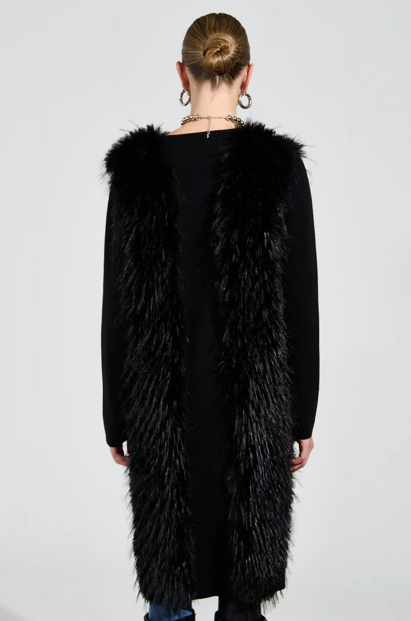 SASHA FIERCE LONG FUR TRIM CARDIGAN - Image 5