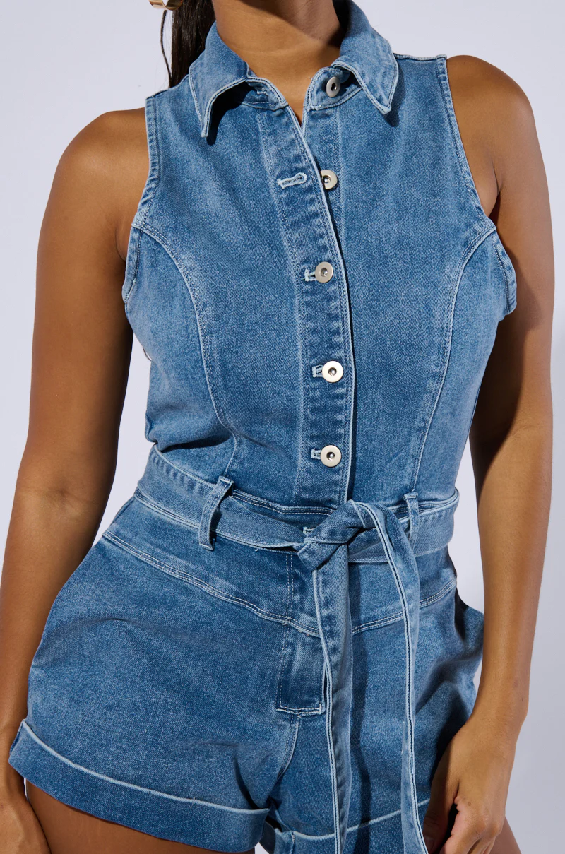 SAYLOR DENIM ROMPER - Image 7