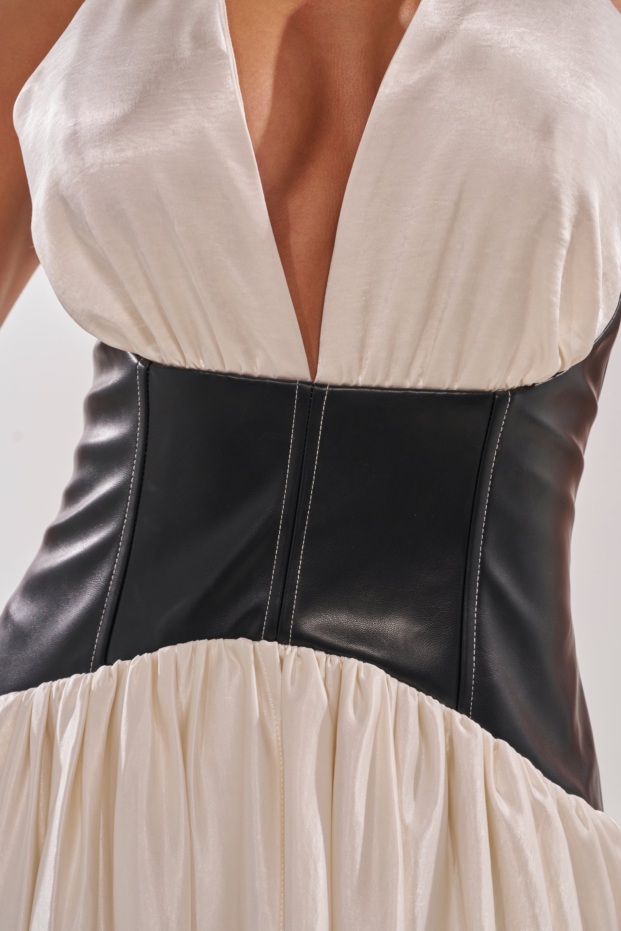 SCARLETT HALTER LEATHER CORSET MAXI DRESS - Image 7