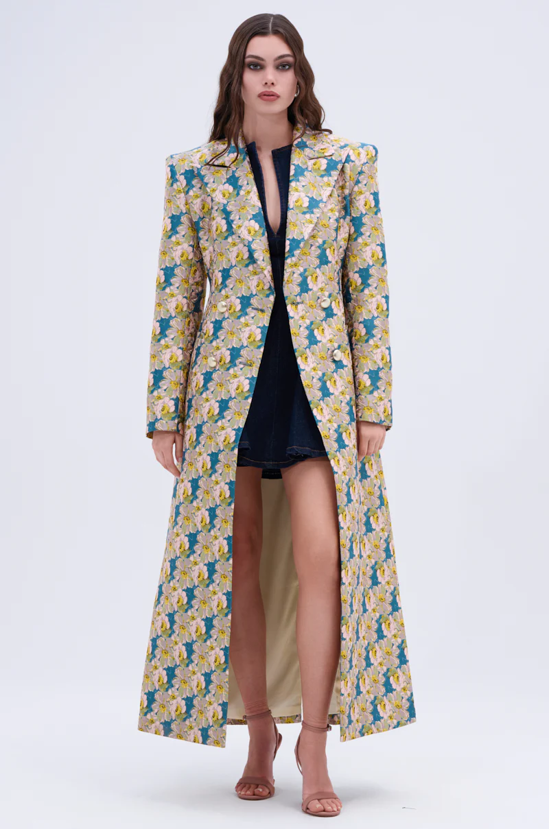 SCARLETT LUXE TRENCH IN BROCADE - Image 2