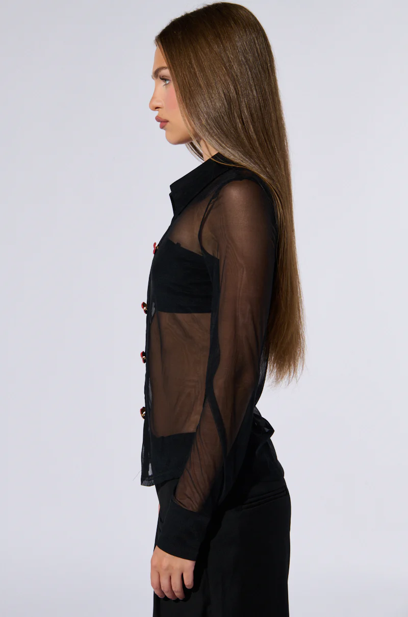 SEALED LIPS BUTTON DOWN BLOUSE - Image 3