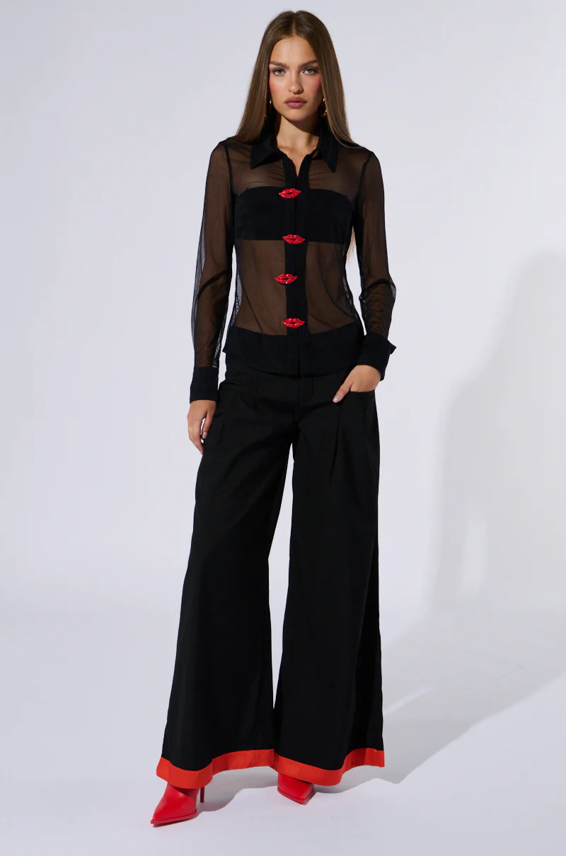 SEALED LIPS BUTTON DOWN BLOUSE - Image 5