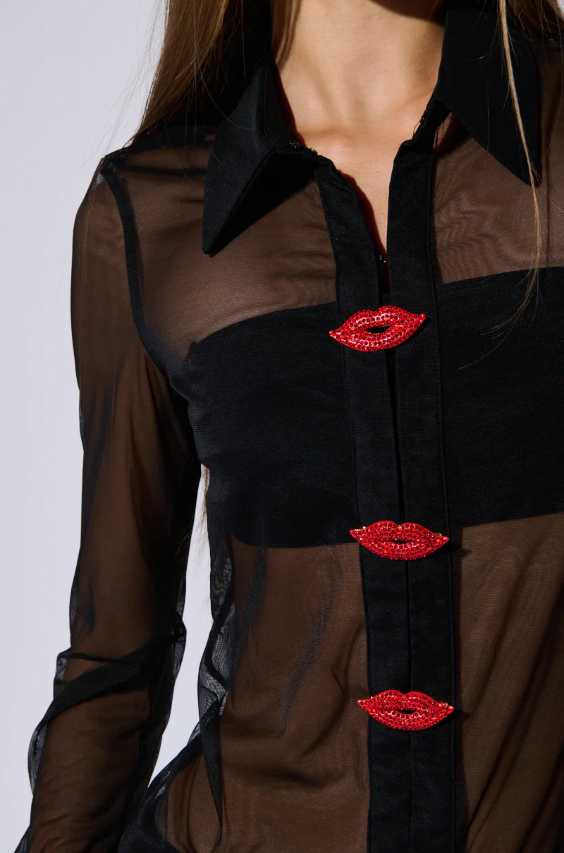 SEALED LIPS BUTTON DOWN BLOUSE - Image 6