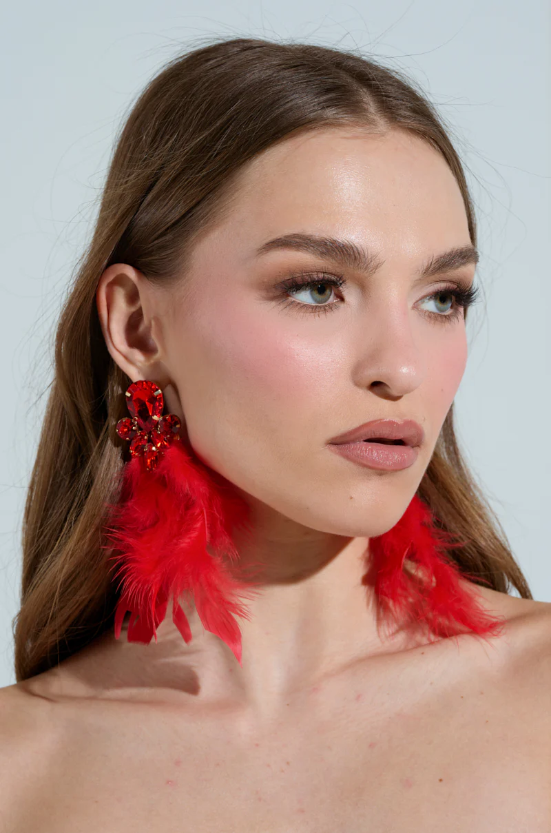 SEE RED FEATHER EARRING - Image 2