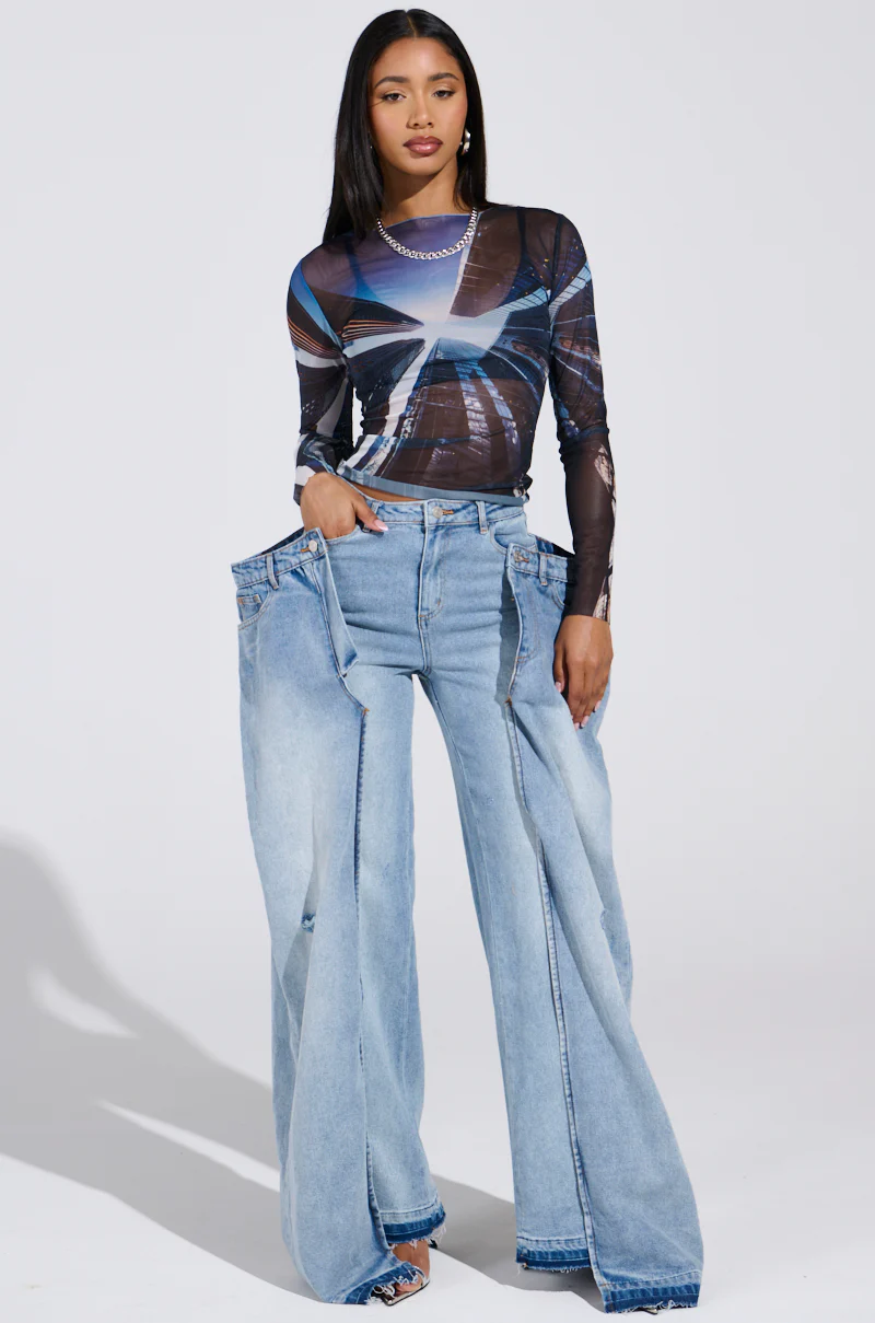 SEEING DOUBLE DECONSTRUCTED DENIM JEANS - Image 2