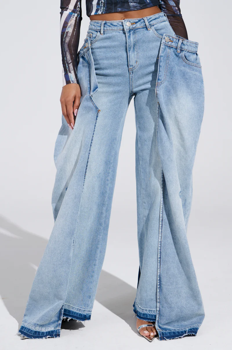 SEEING DOUBLE DECONSTRUCTED DENIM JEANS - Image 4