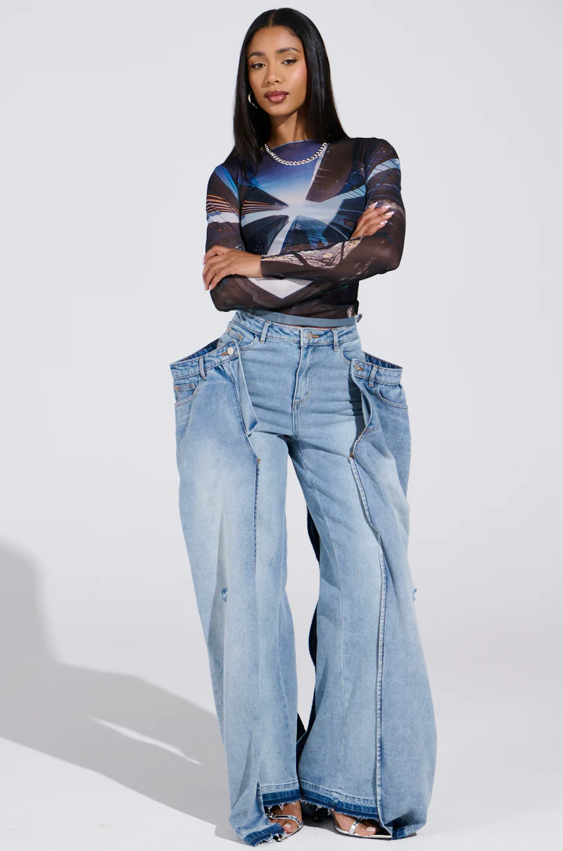 SEEING DOUBLE DECONSTRUCTED DENIM JEANS - Image 7