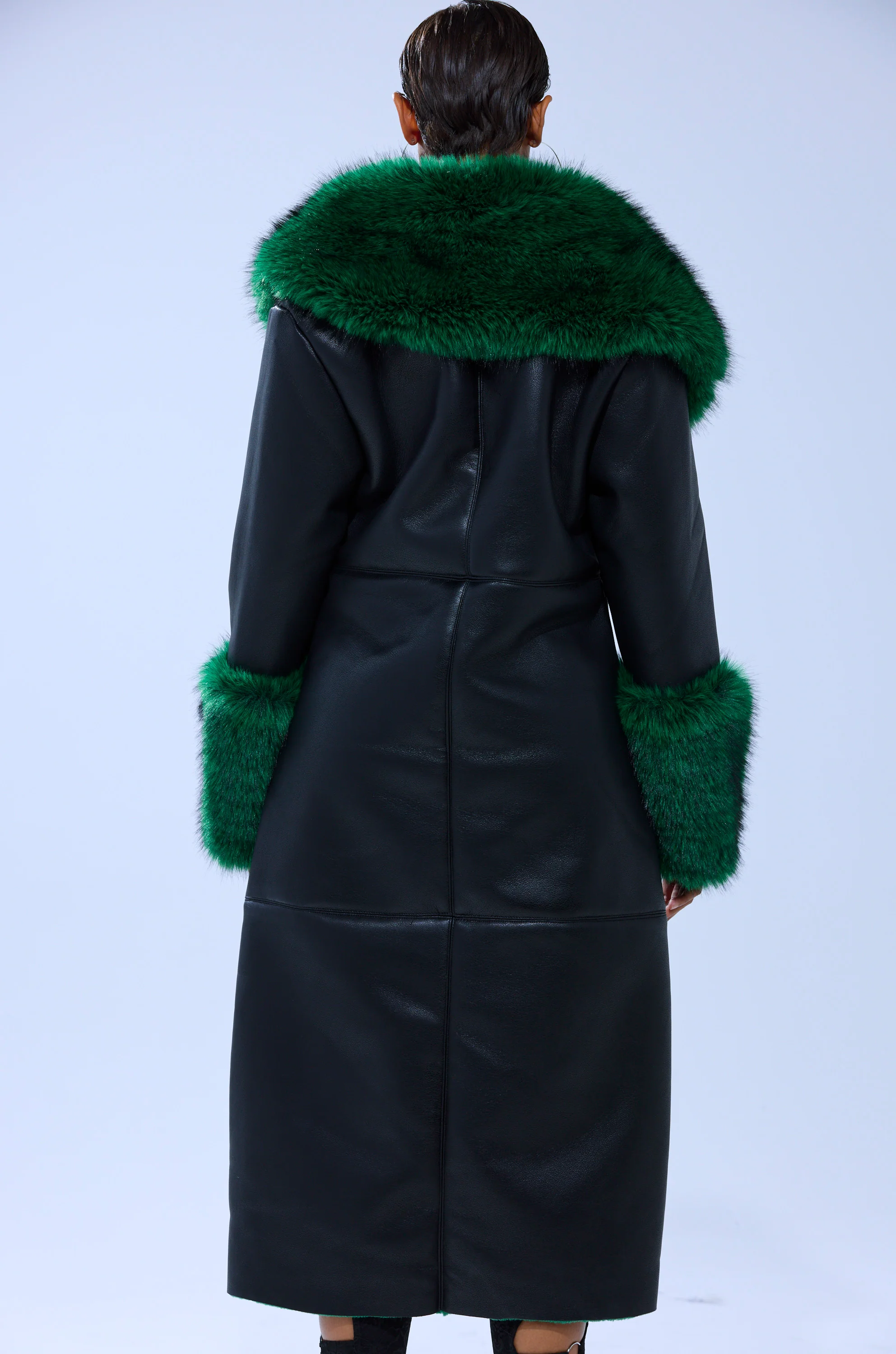 SEEING GREEN FUR TRIM TRENCH - Image 5