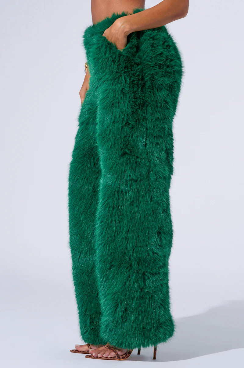 SEEING GREEN WIDE LEG FASHION FUR PANT - Image 3
