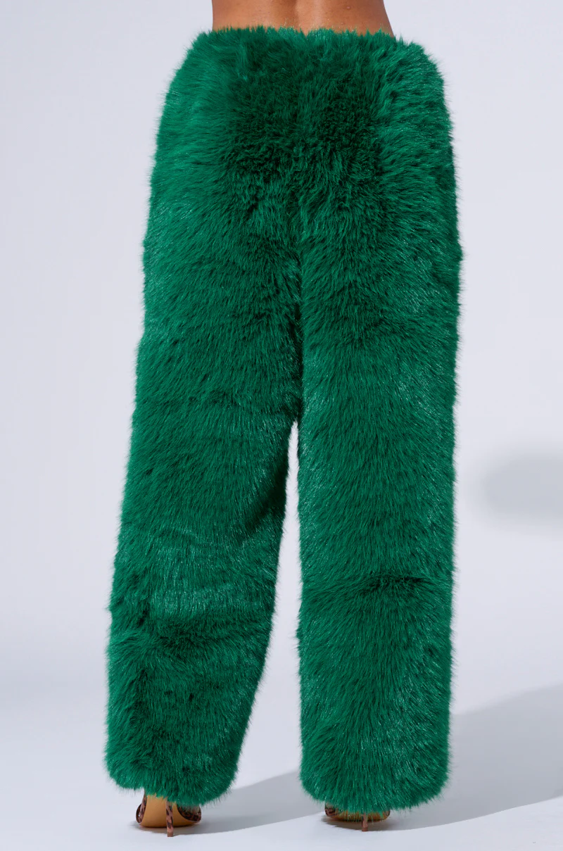 SEEING GREEN WIDE LEG FASHION FUR PANT - Image 4