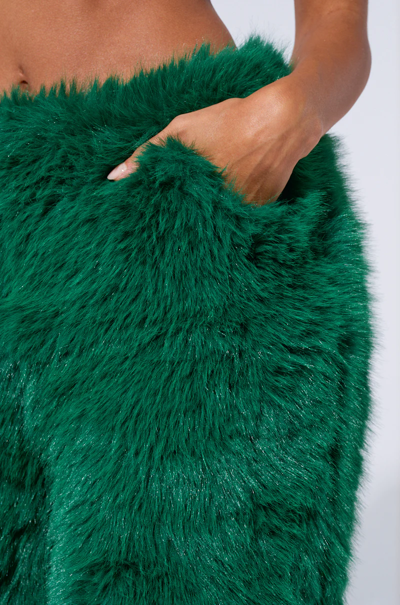 SEEING GREEN WIDE LEG FASHION FUR PANT - Image 8